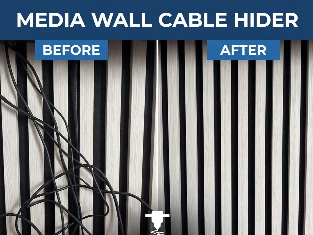 Cable hiders for Acoustic/Media wall panelling