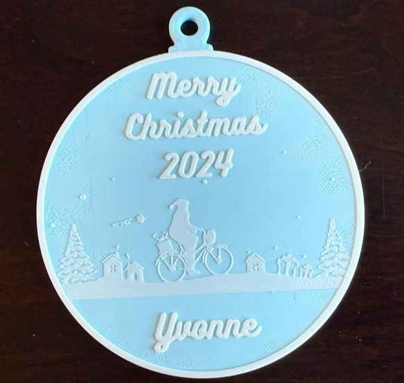 Bicycle Santa Ornament 2024