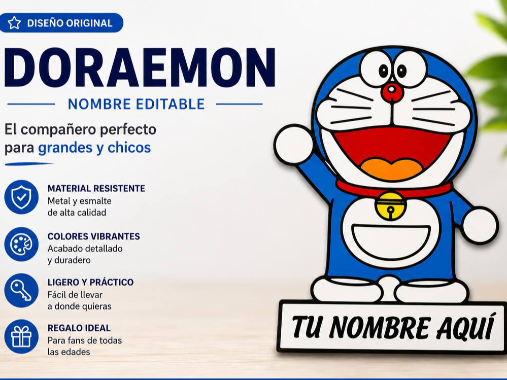 Doraemon con nombre editable
