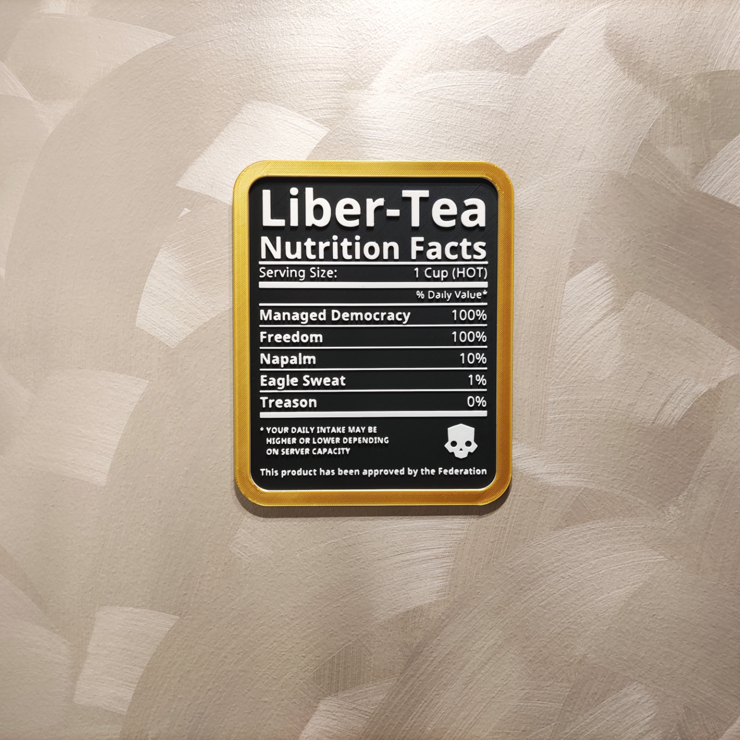 Helldivers 2 Liber-Tea Nutritional Facts 2D Art