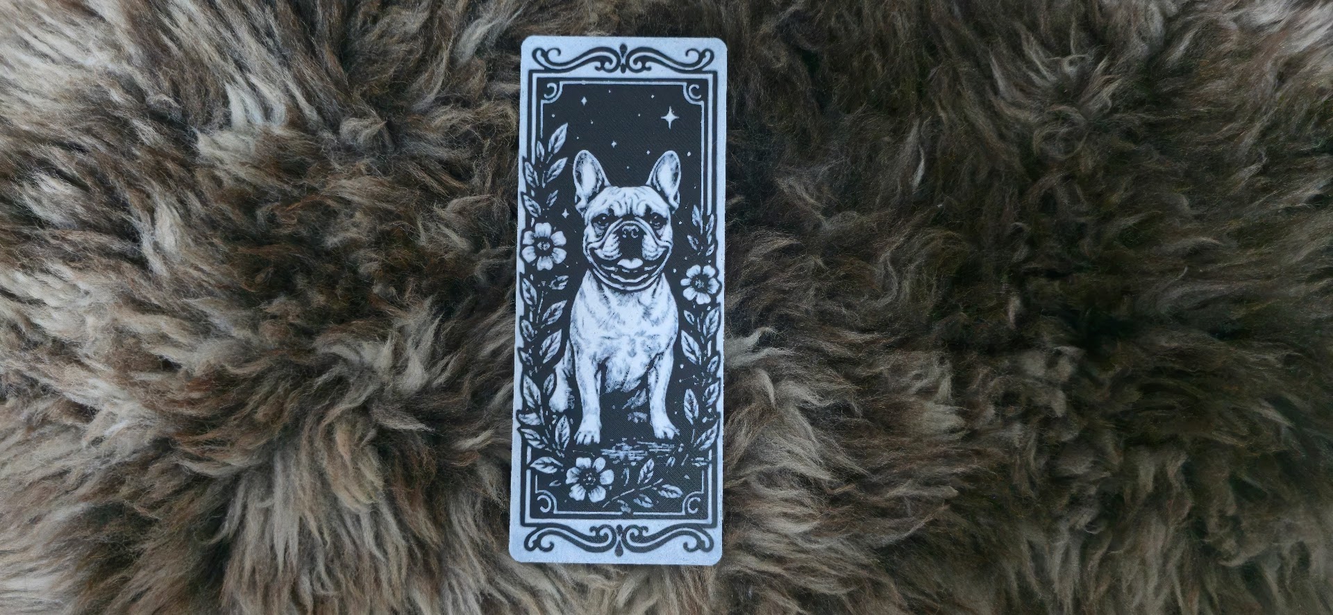 French Bulldog Floral Night Sky Bookmark