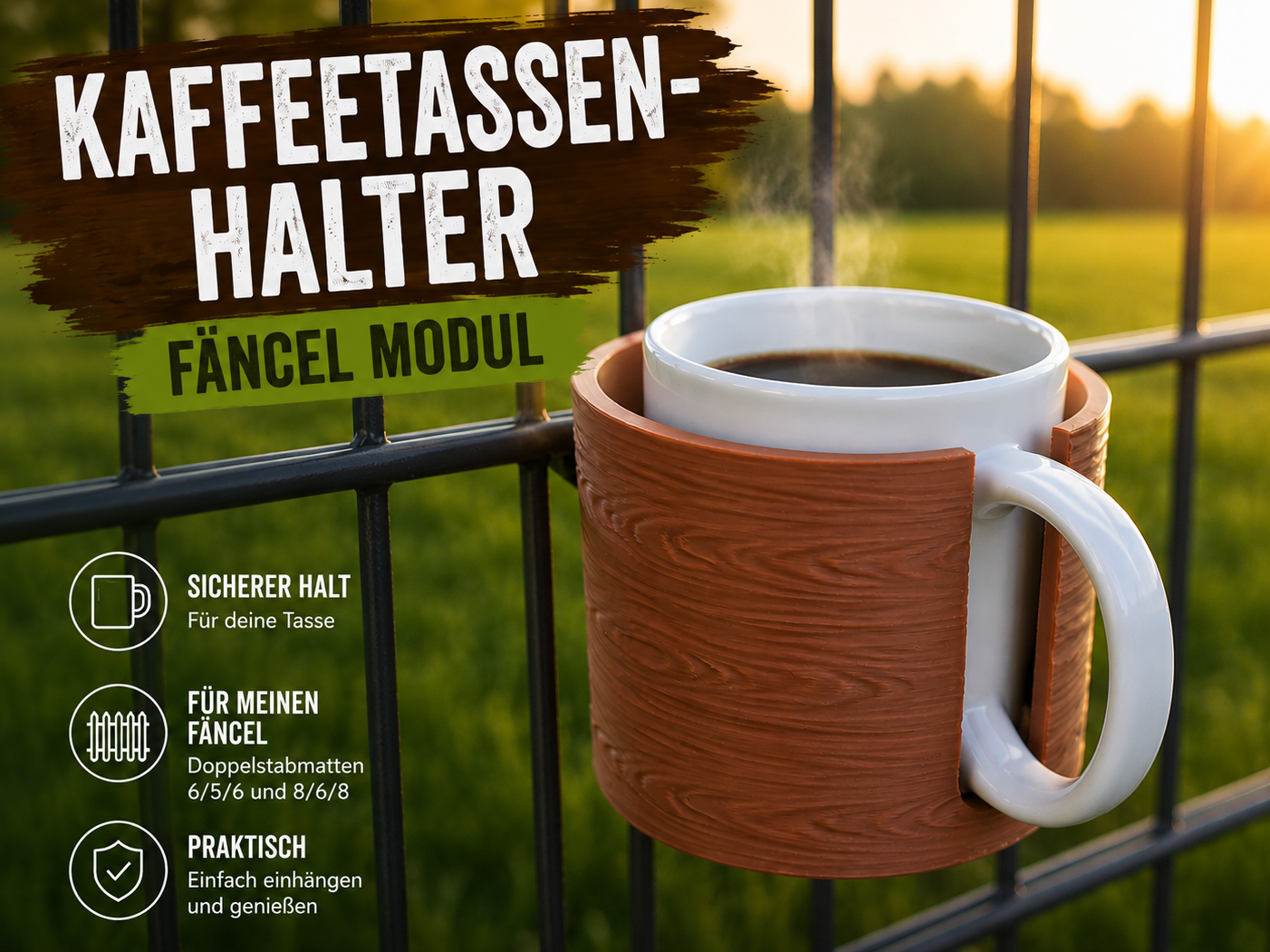 Kaffeetassen-Halter-Fäncel - Doppelstabmattenzäune