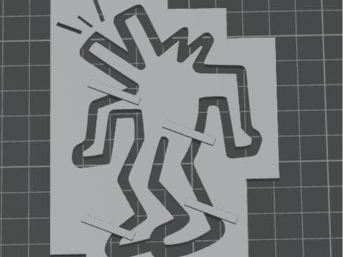 keith haring dog pochoir