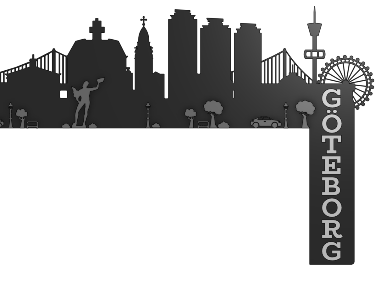 Gothenburg skyline - door corner art