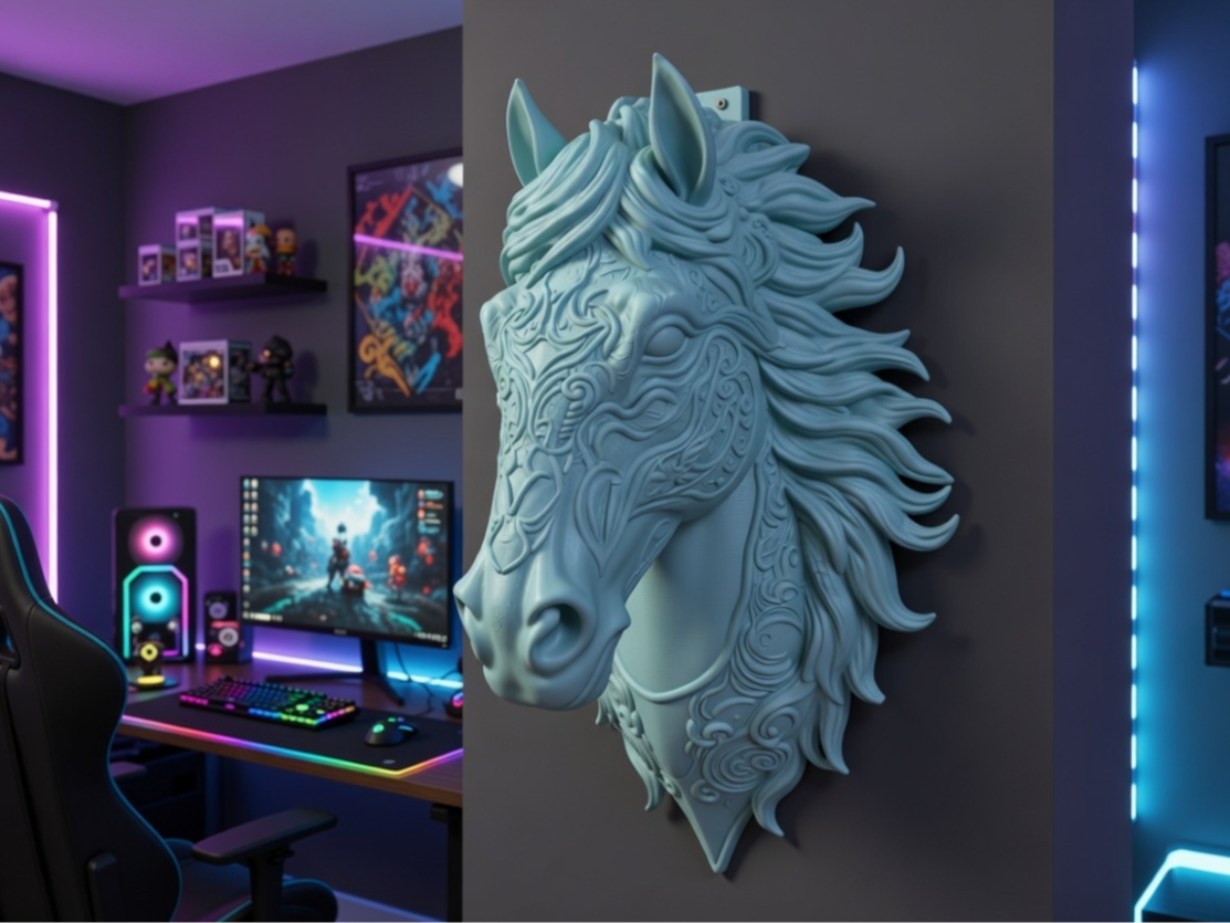 Ornate Horse Head Wall Mount