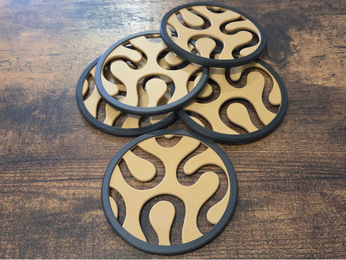 Set of Coasters - Simple Two-Color Print [No AMS]