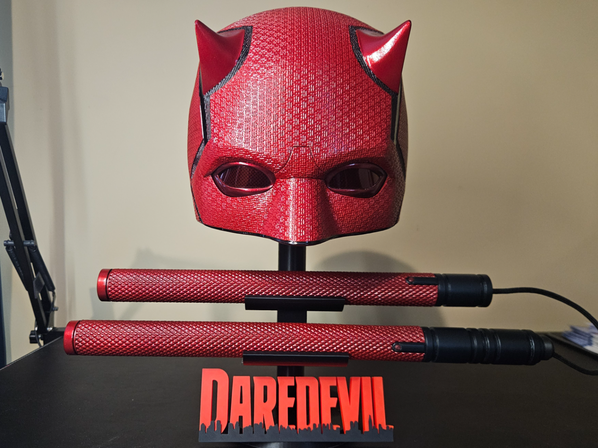 Daredevil Helmet Stand With Billy Club Adaptor
