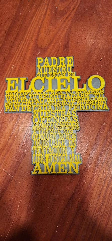 Cross with Padre Nuestro, Lord's Prayer the Spanish version
