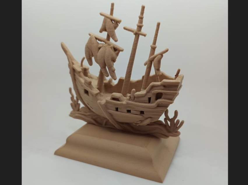 Versunkenes gestrandetes Piratenschiff