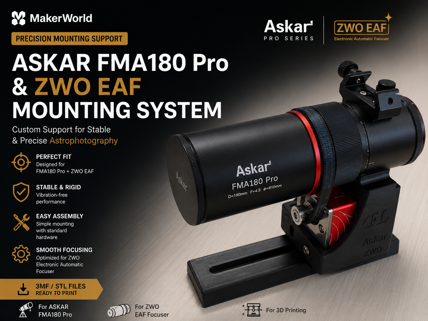 ASKAR FMA180 Pro  ZWO AEF Electronic Focuser Mount