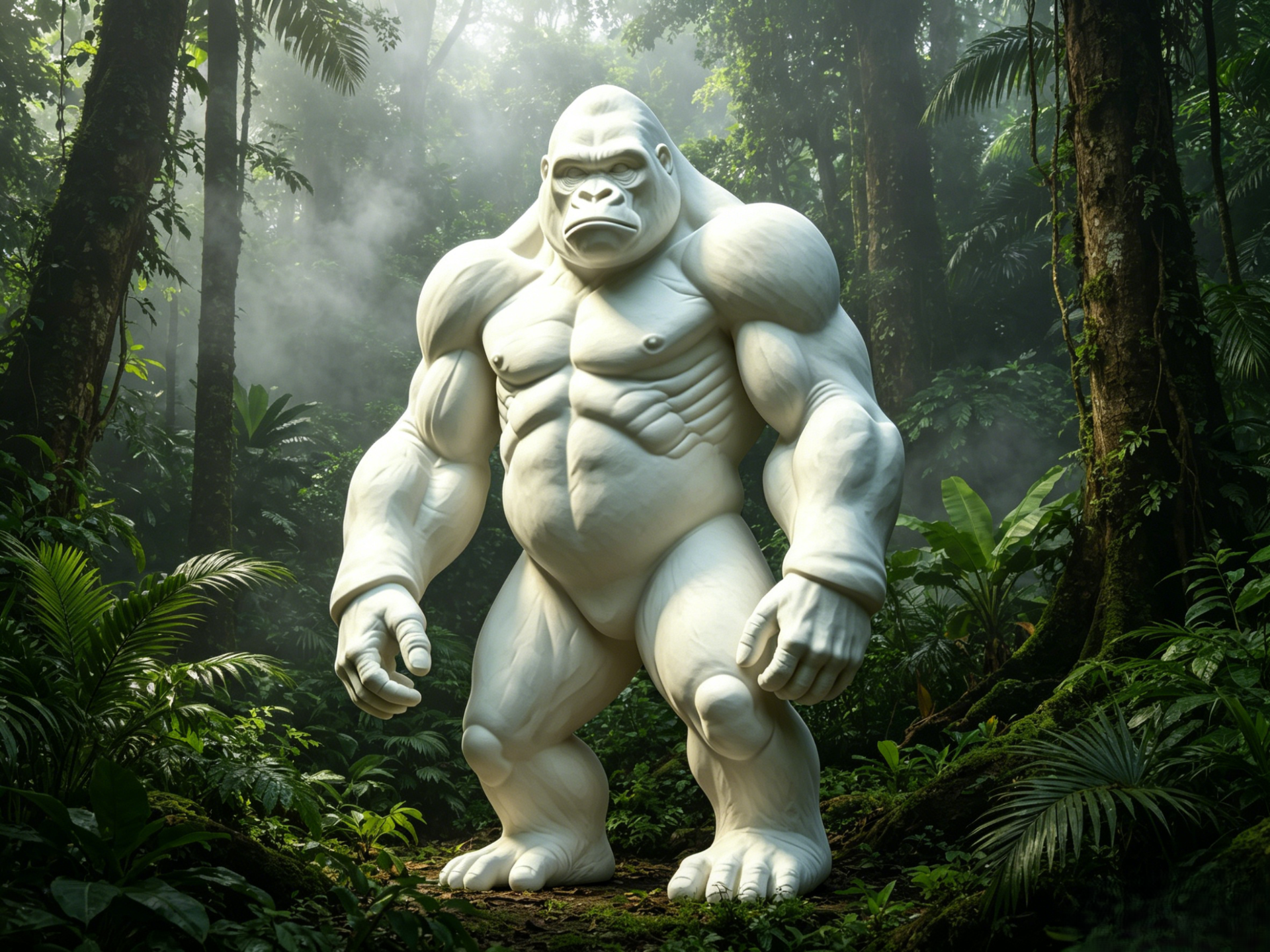 Powerful Silverback Gorilla Statue