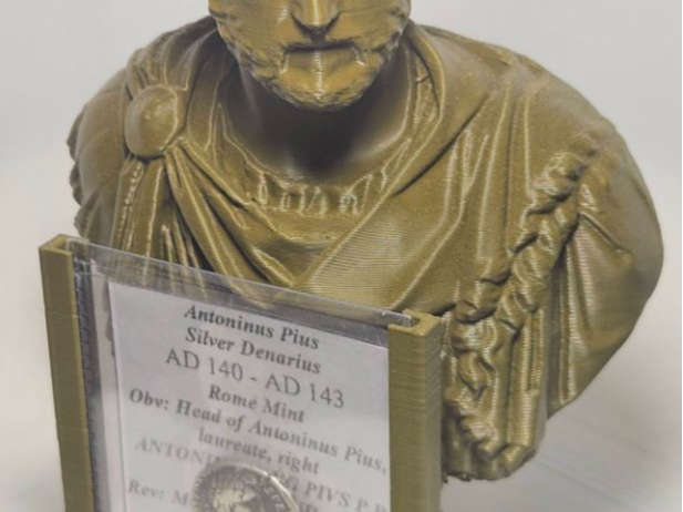 Antoninus Pius Bust Coin Flip Display