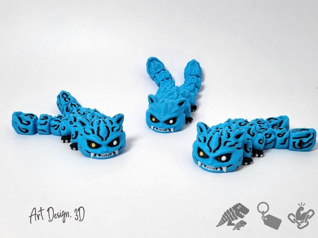Articulated Two-Tailed Demon Cat - Strong Joints