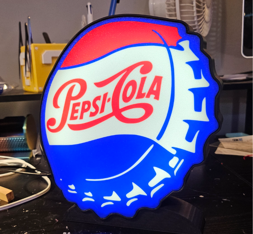 Pepsi-Cola Bottle Cap lightbox (old school cap)