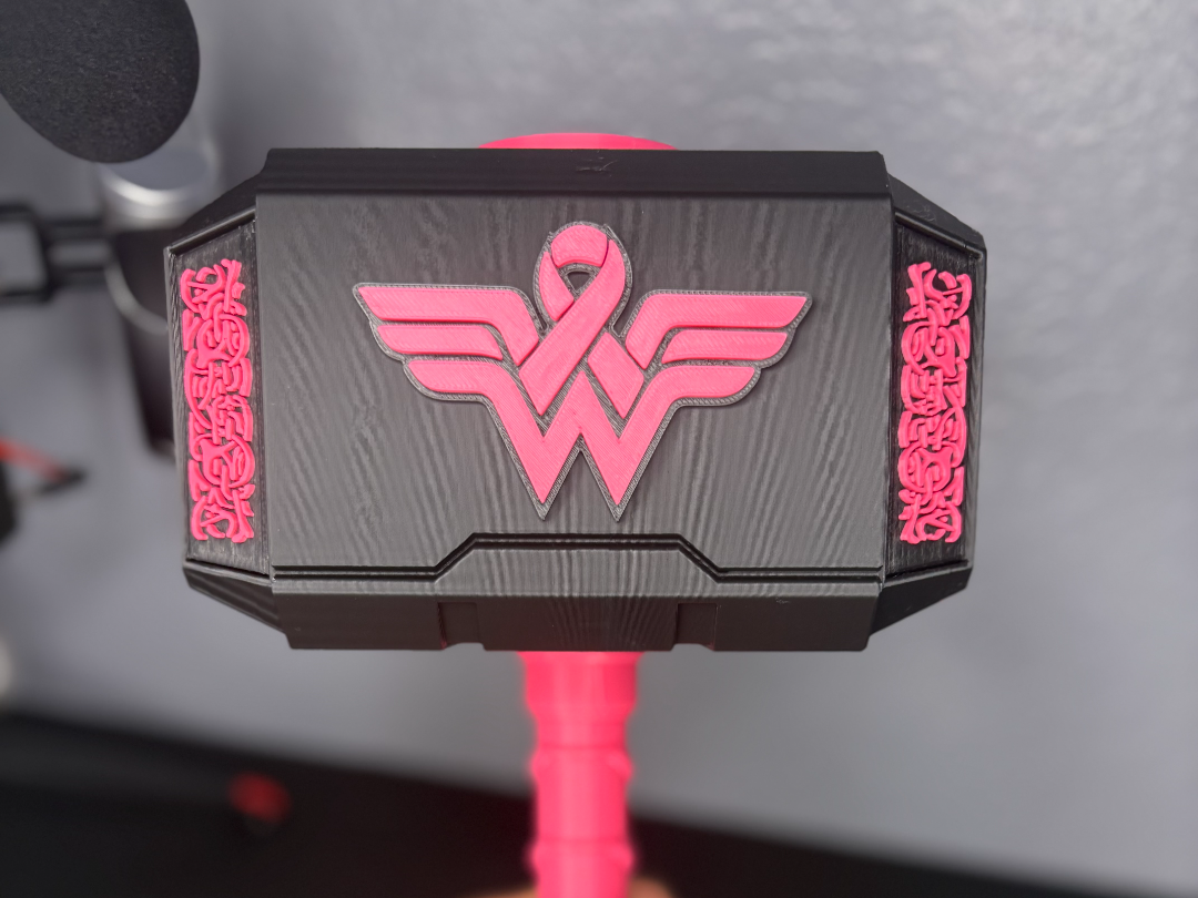 Breast cancer and wonder women Thor hammer