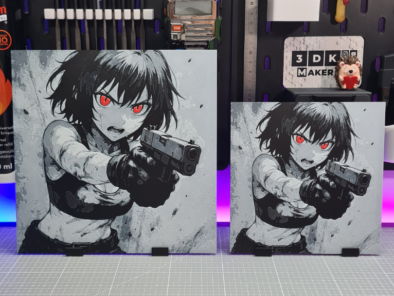 Girl Anime Gun – Hueforge – 4 Colors (custom eye)