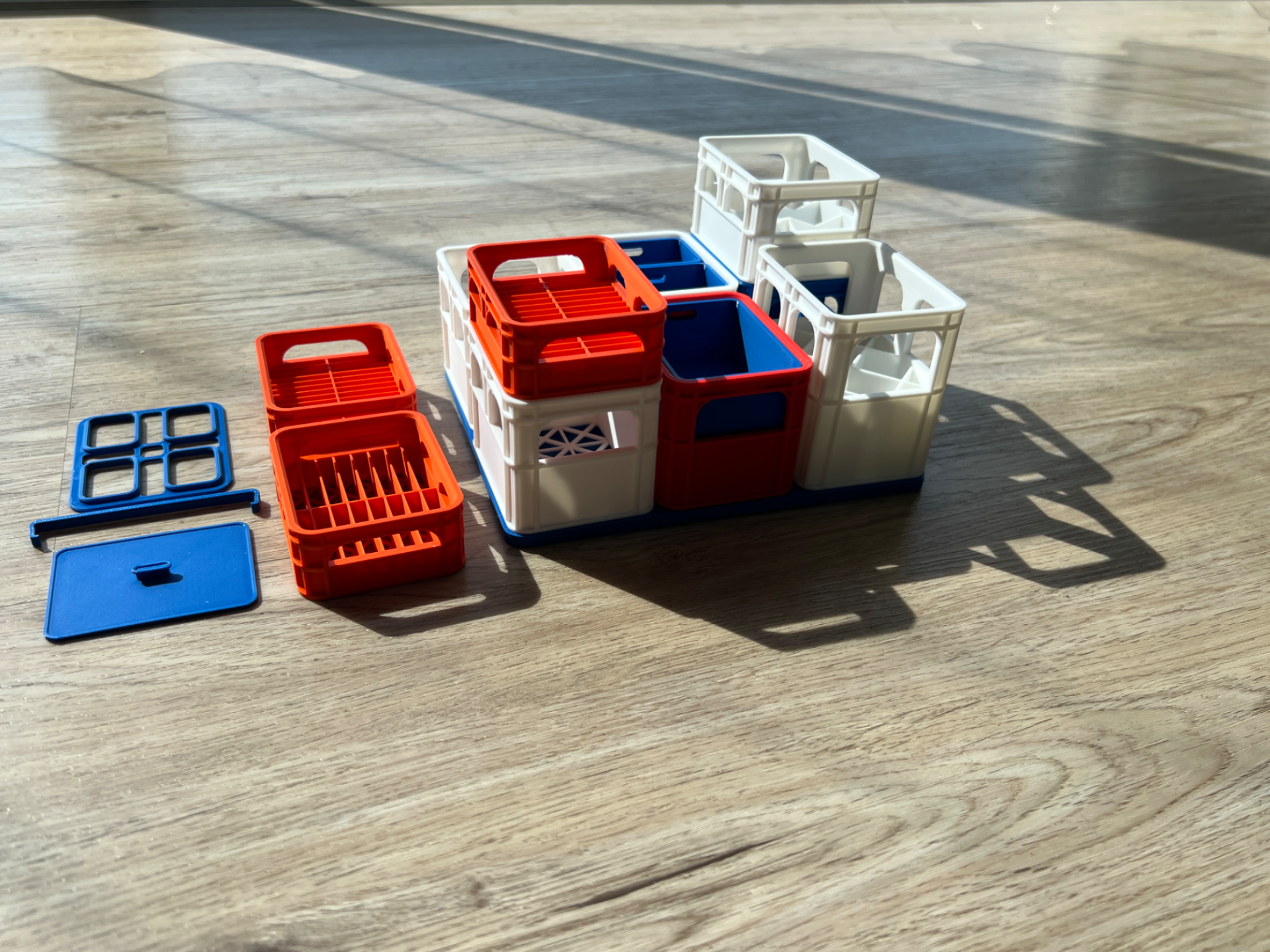 Beer battery crate stackable set