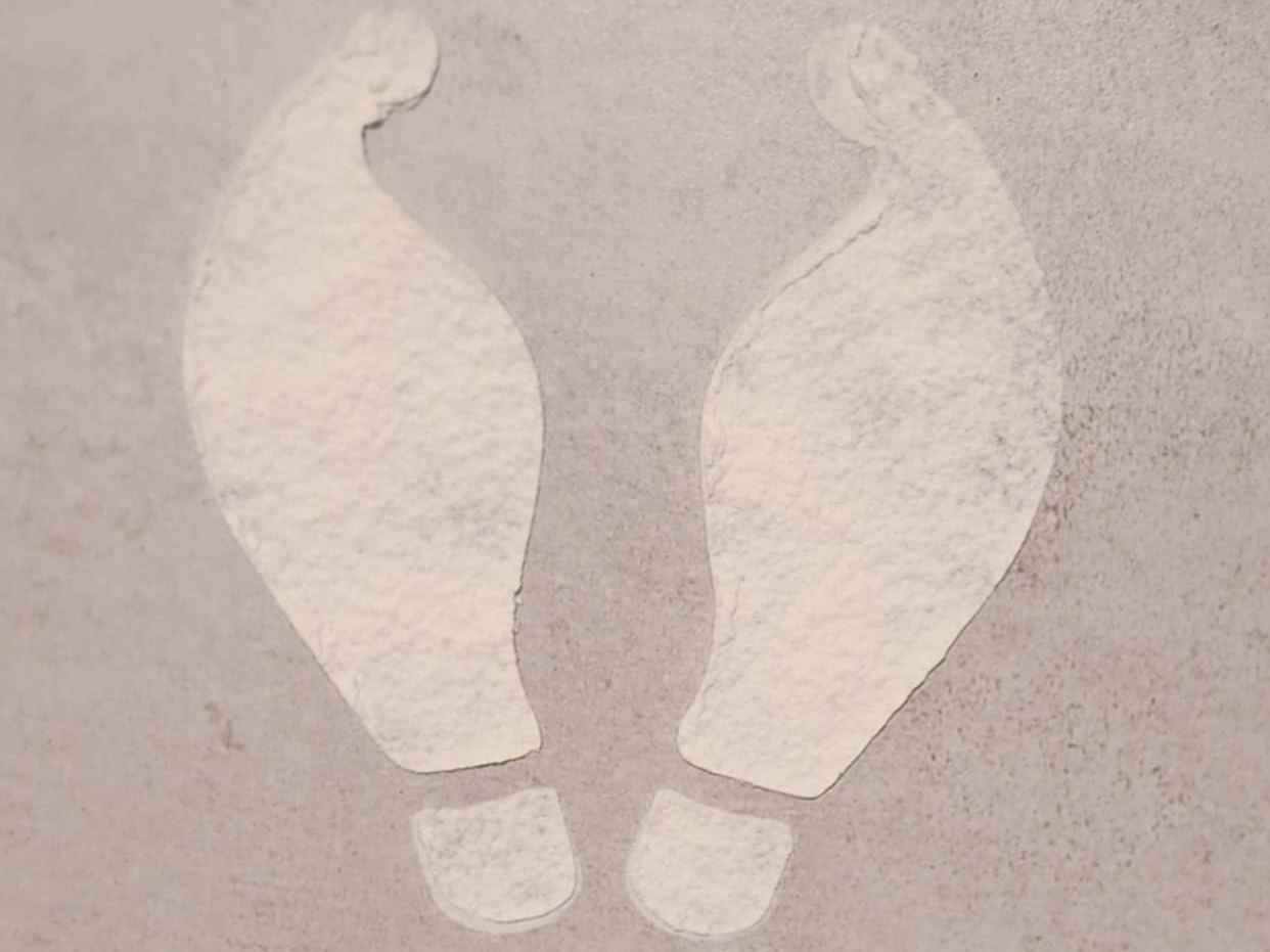 Elf and Santa Foot Print Stencils