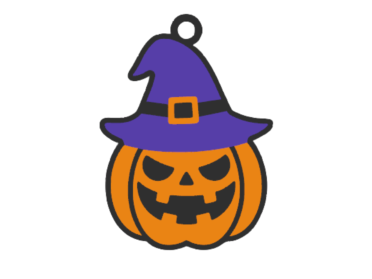 Halloween Pumpkin Keychain – Witch Hat Edition