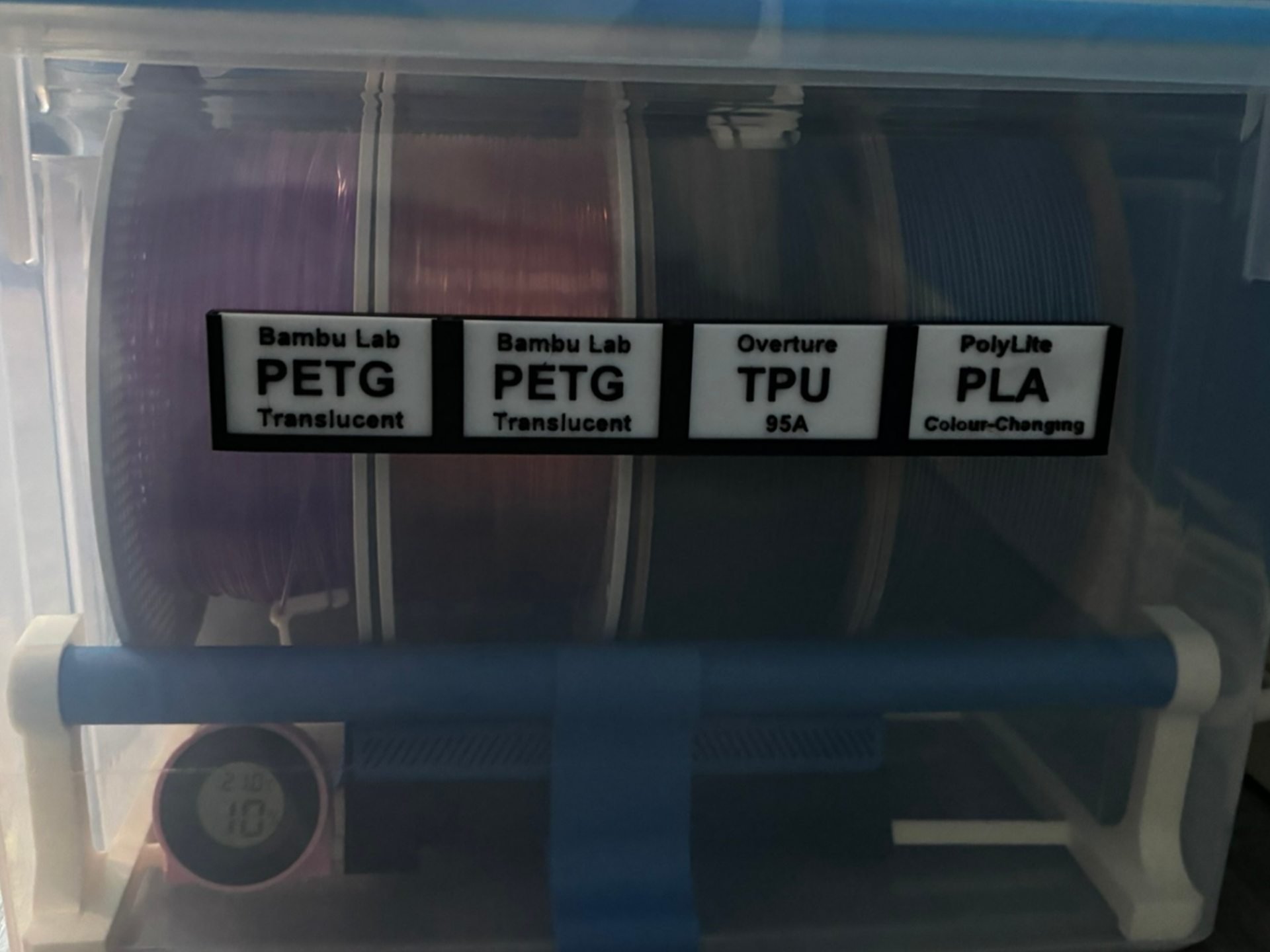 Swappable Label Holder for Spool Boxes