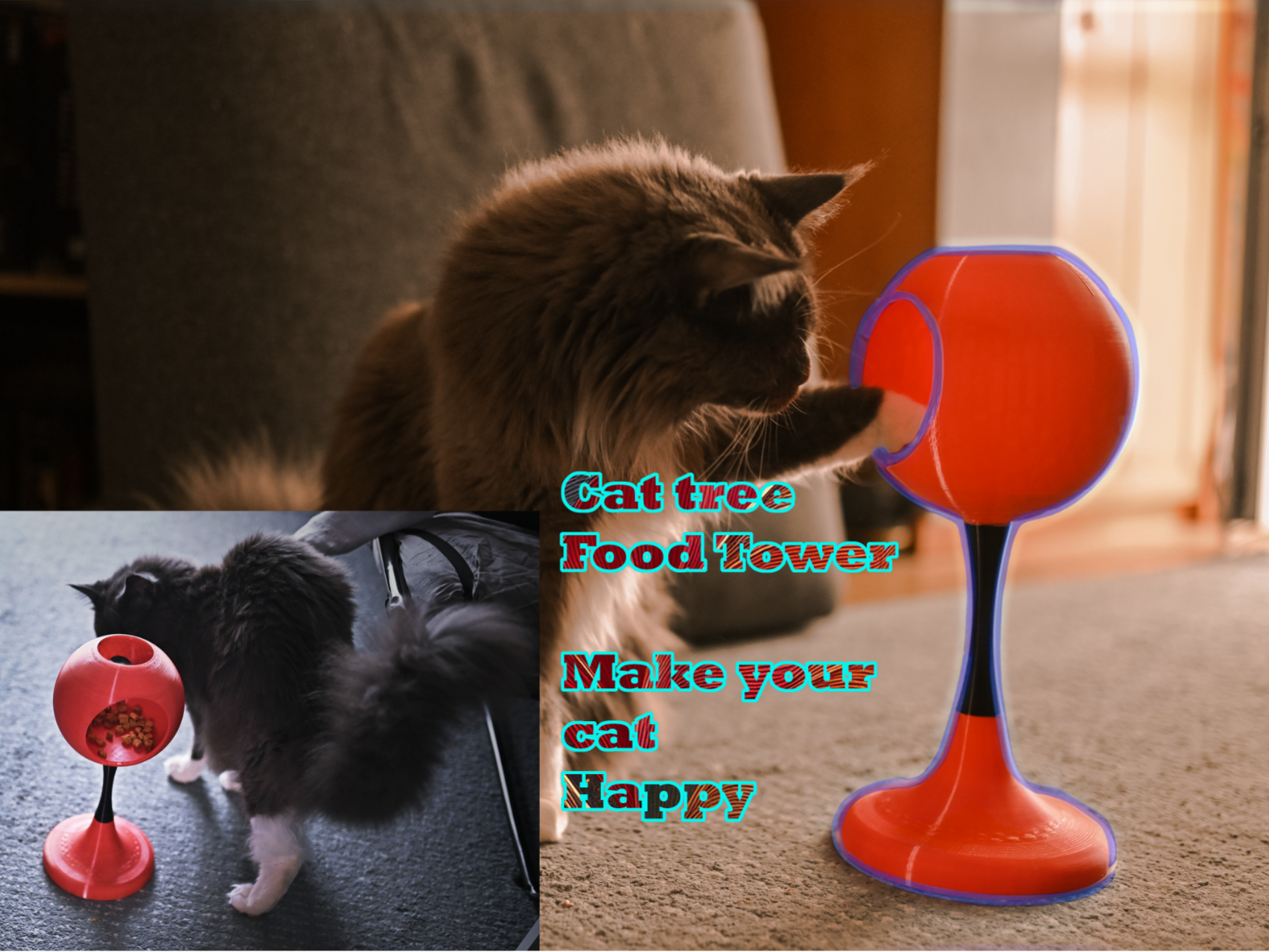 Cat tree tower snack dispenser V2