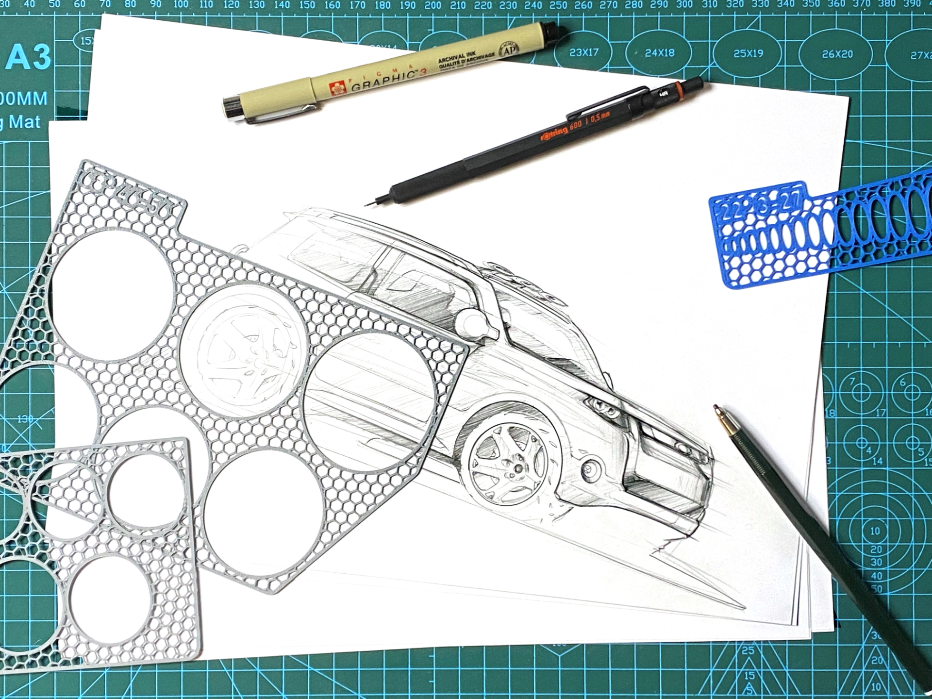 Ellipse Sketch Guides in additional angles 3-75mm