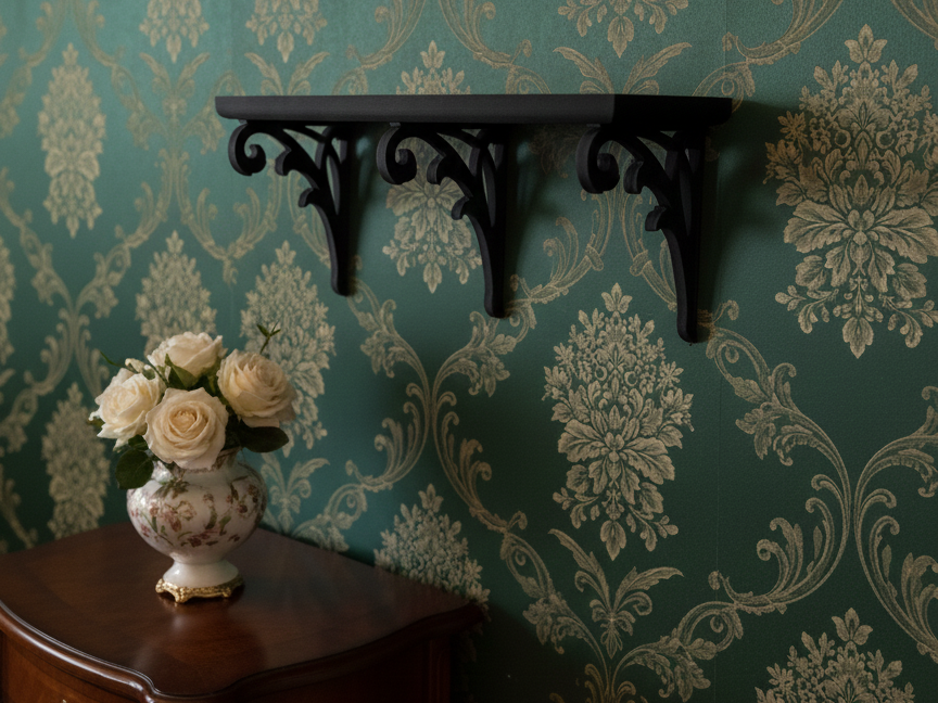 Ornate Victorian Style Floating Wall Shelf