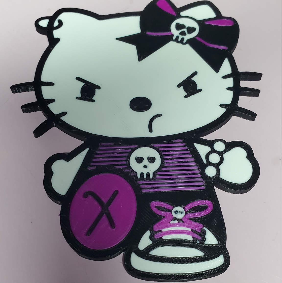Goth Hello Kitty ornament or keychain