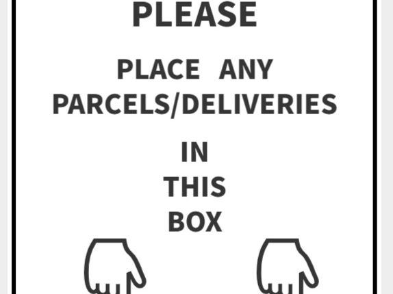 Informative sign for Deliveries