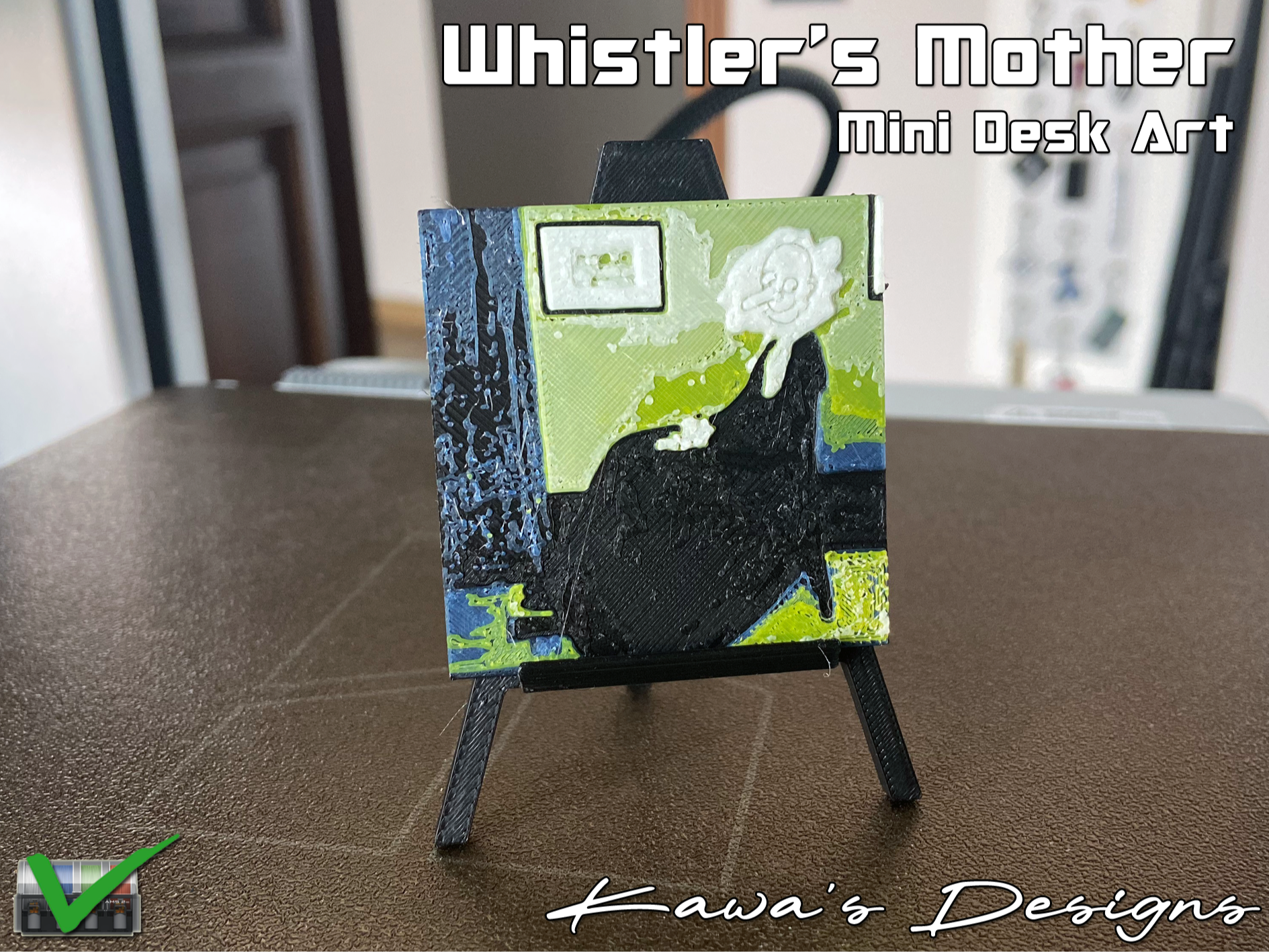 Mini Desk Art Whistler's Mother (ft Mr Bean)