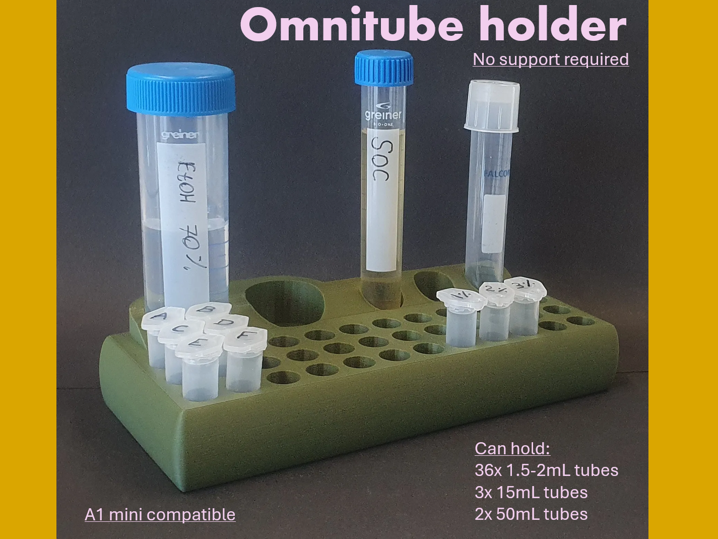 Omnitube holder - no support - A1 mini compatible