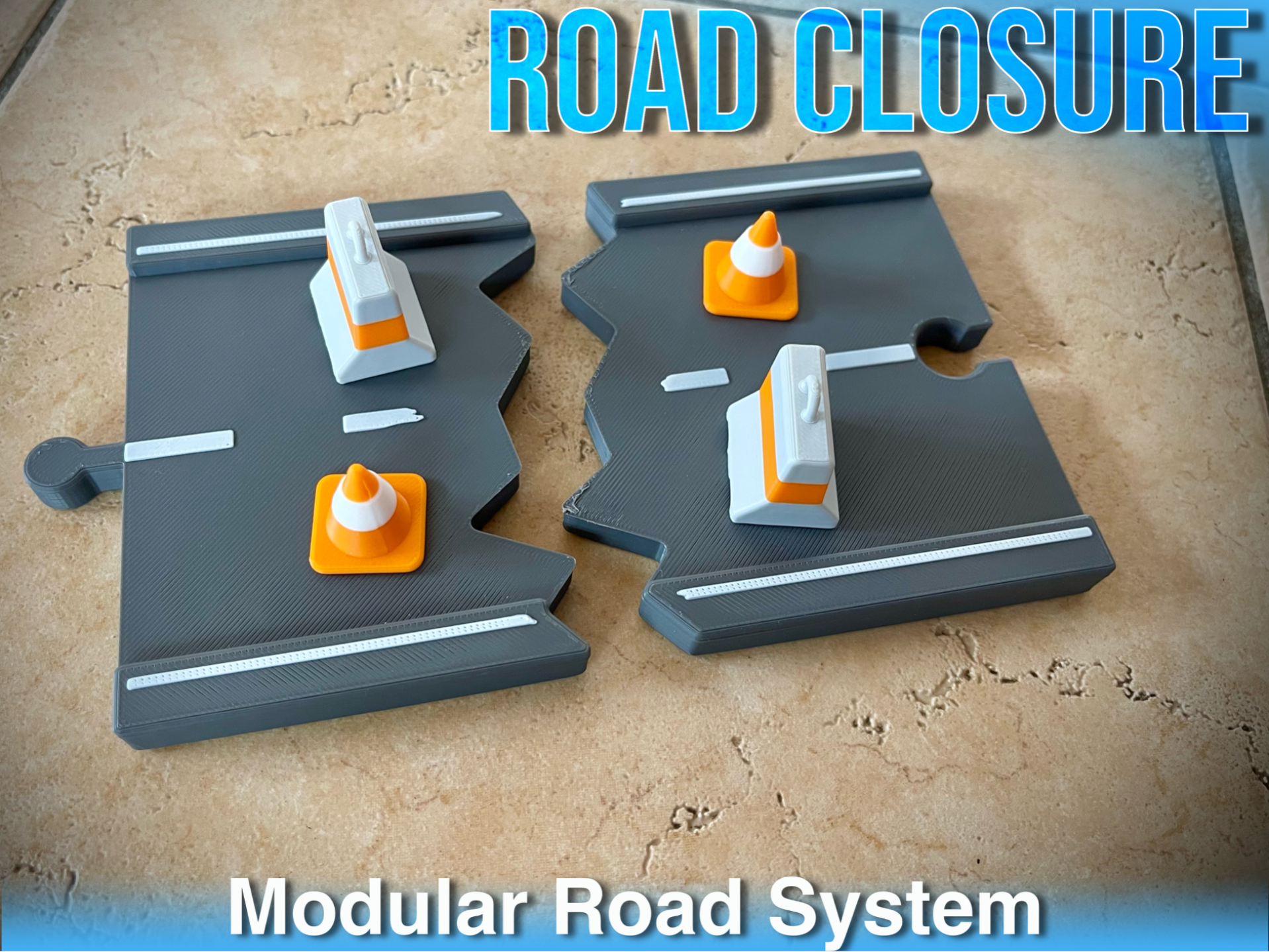 Road Closure Set - Traffic Cone Concrete Barrier
