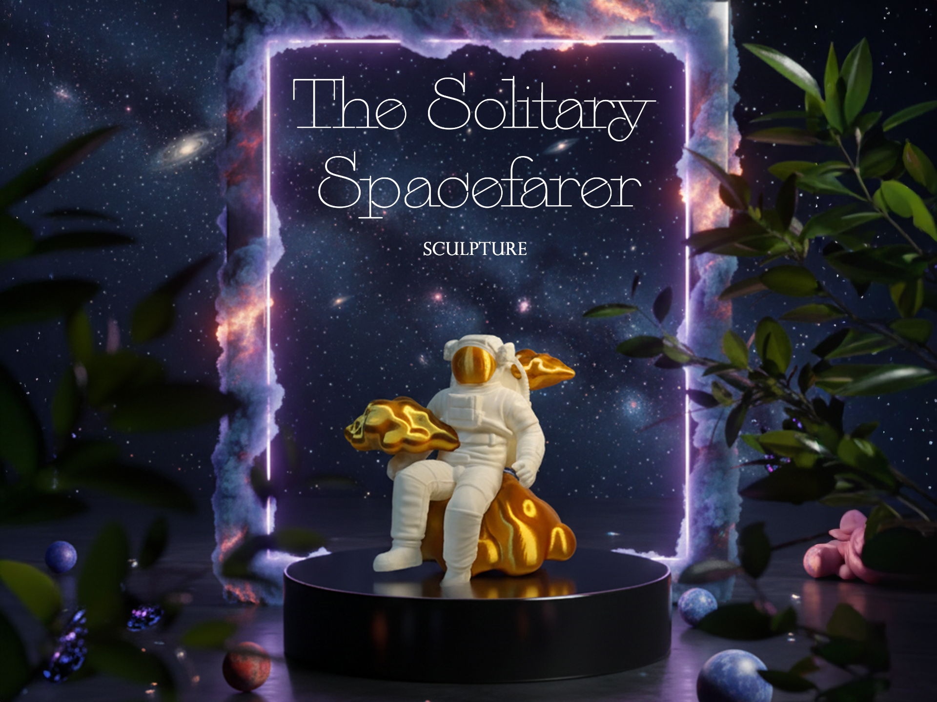 Astronaut in Clouds Decor Sculpture