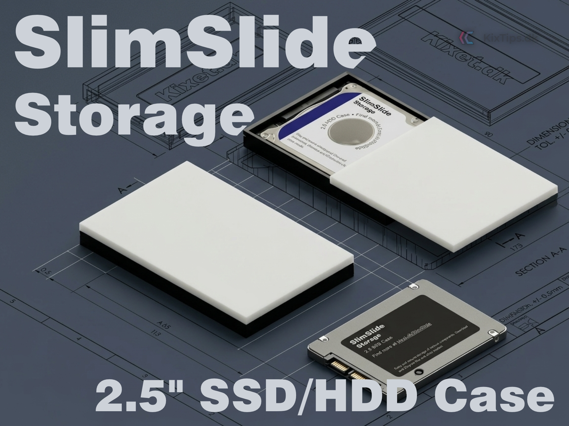 SlimSlide Storage – 2.5" SATA Drive Case SSD / HDD