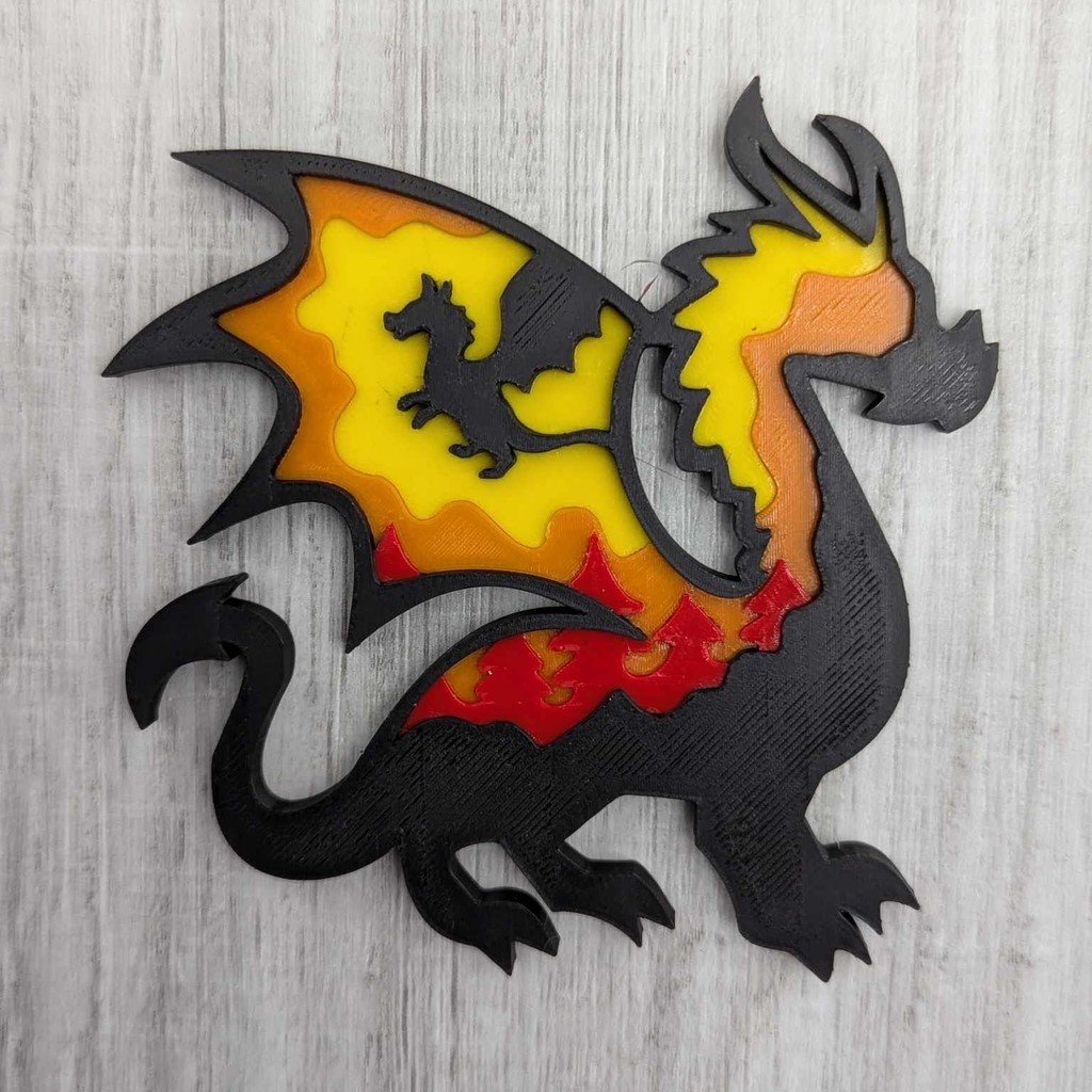DRAGON MULTILAYER 3D MODELS/ 3D LAYER/ 3D MANDALA