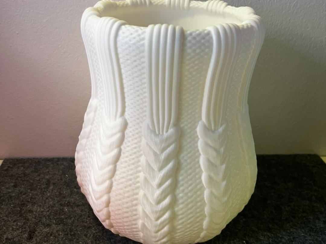Knitted Pattern Vase – 3D Printed Decorative Vase