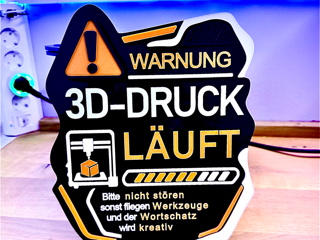 3D Print in Progress – Customizable Warning Sign