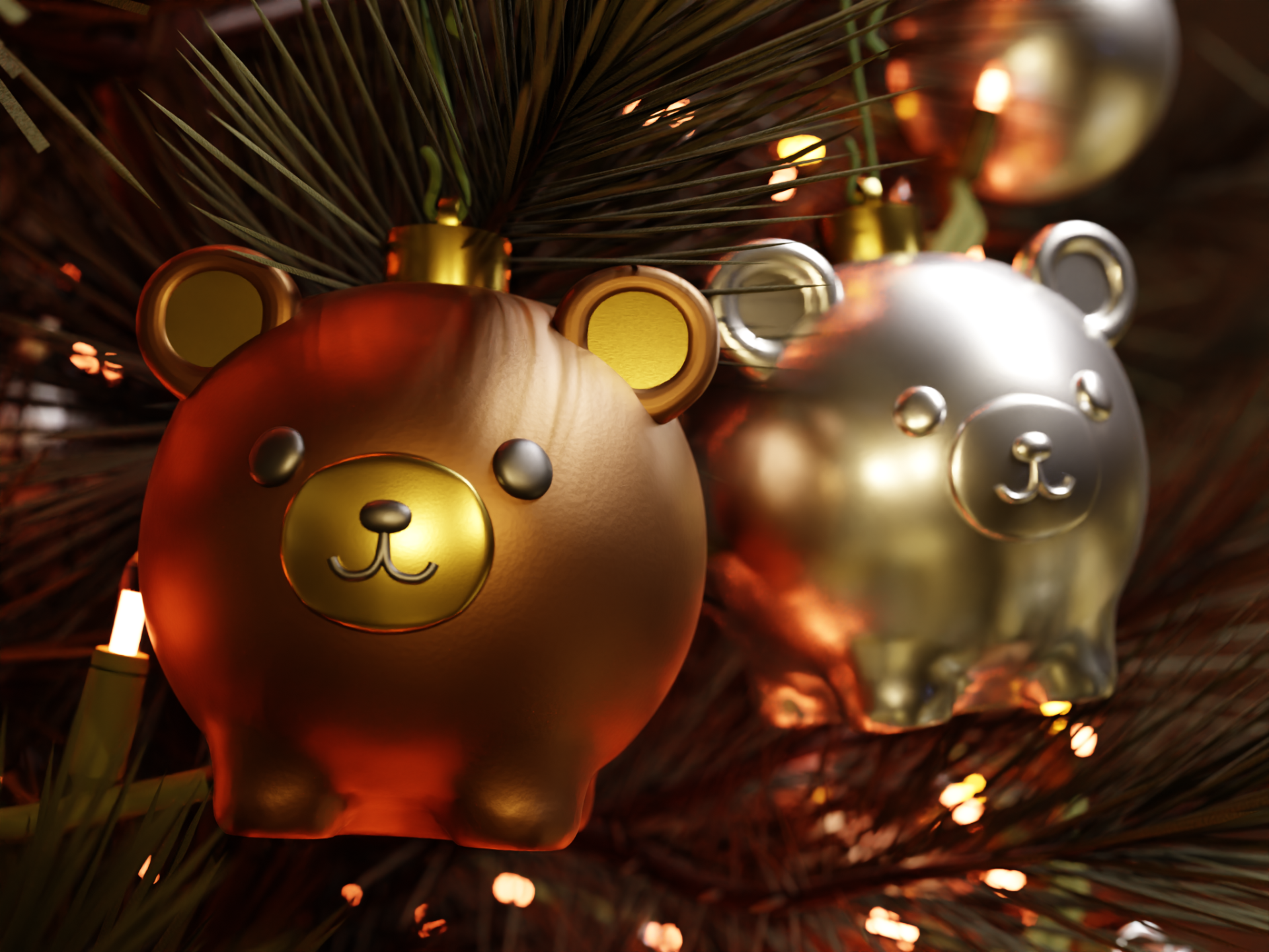 Cute Bear Christmas Ornament - No AMS