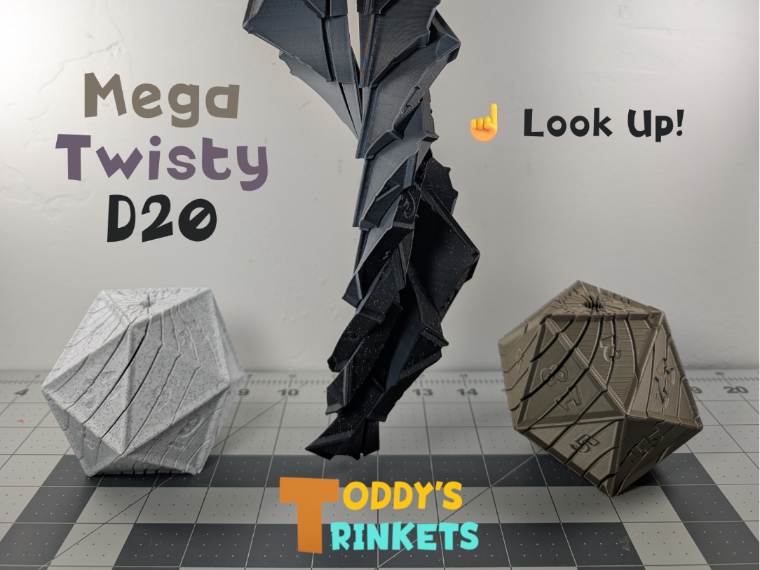 Mega Twisty D20 Dice (15 or 20 Slices)