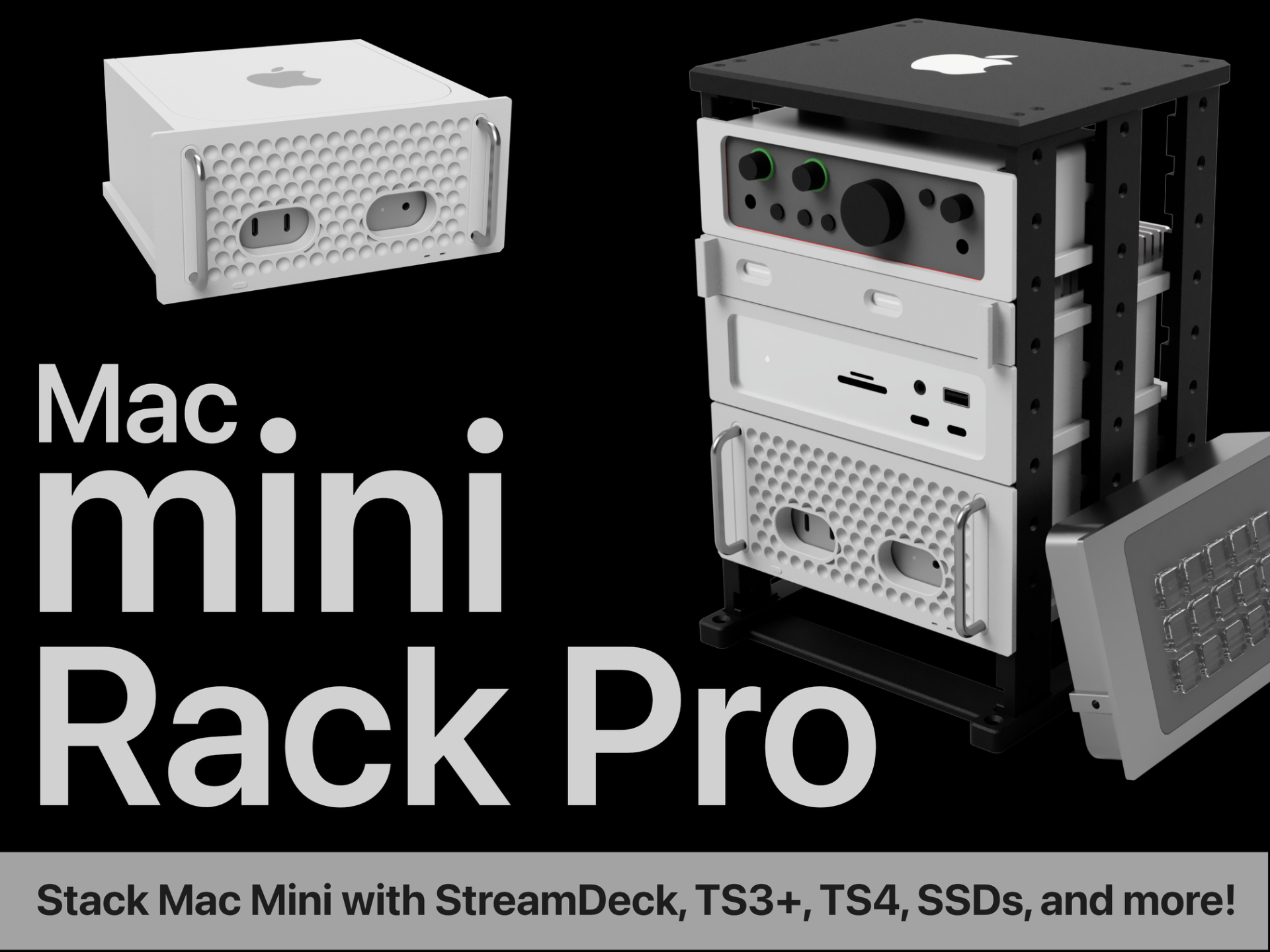 Mac mini "Rack Pro" set for M4 Mac mini + add-ons