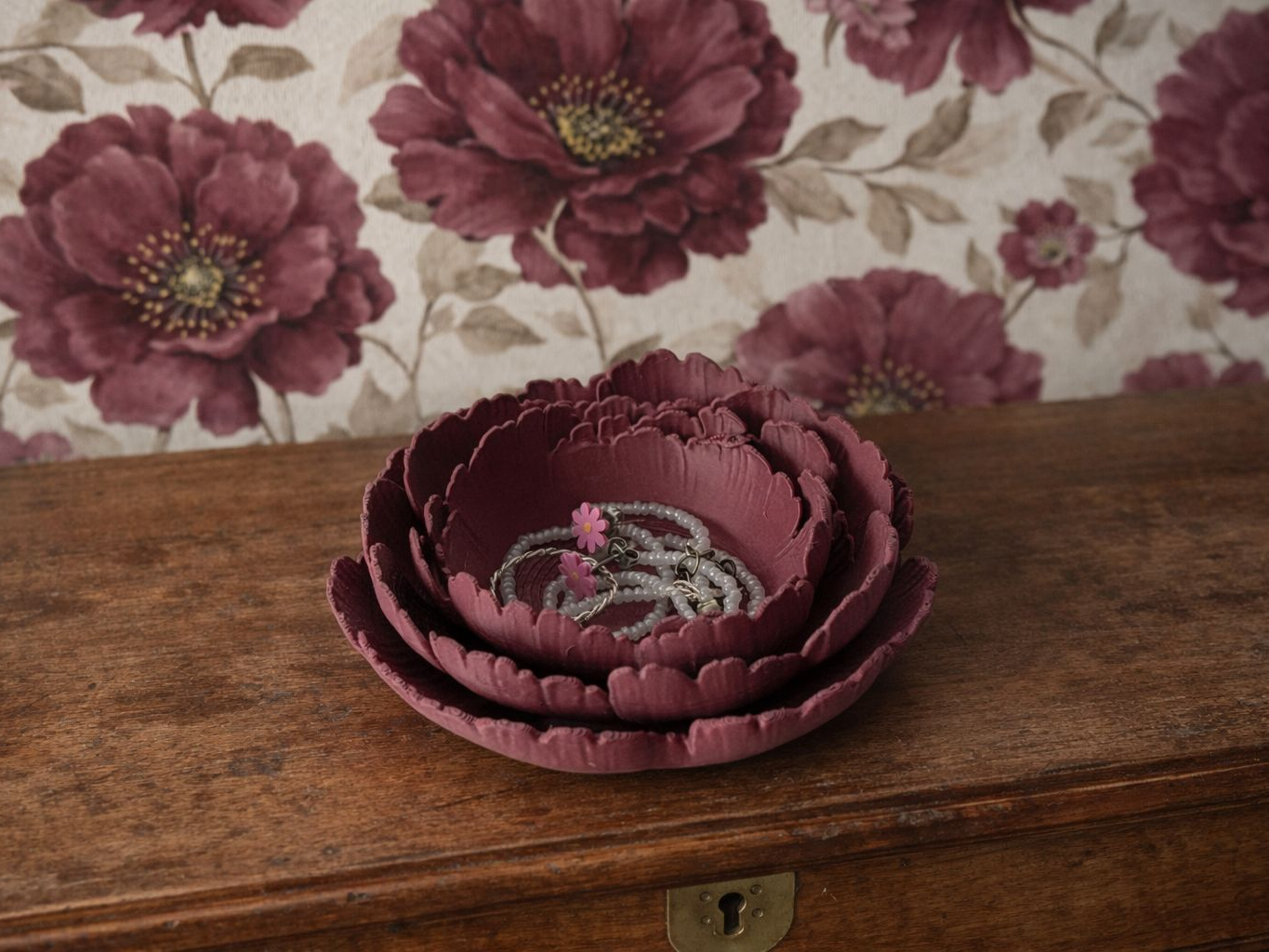 Peony Flower Jewelry Bowl – Decorative Tray