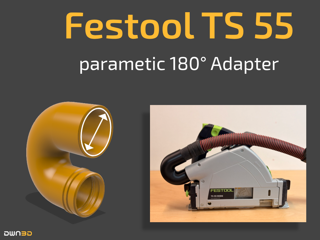 Festool TS 55 parametric 180° vacuum Adapter