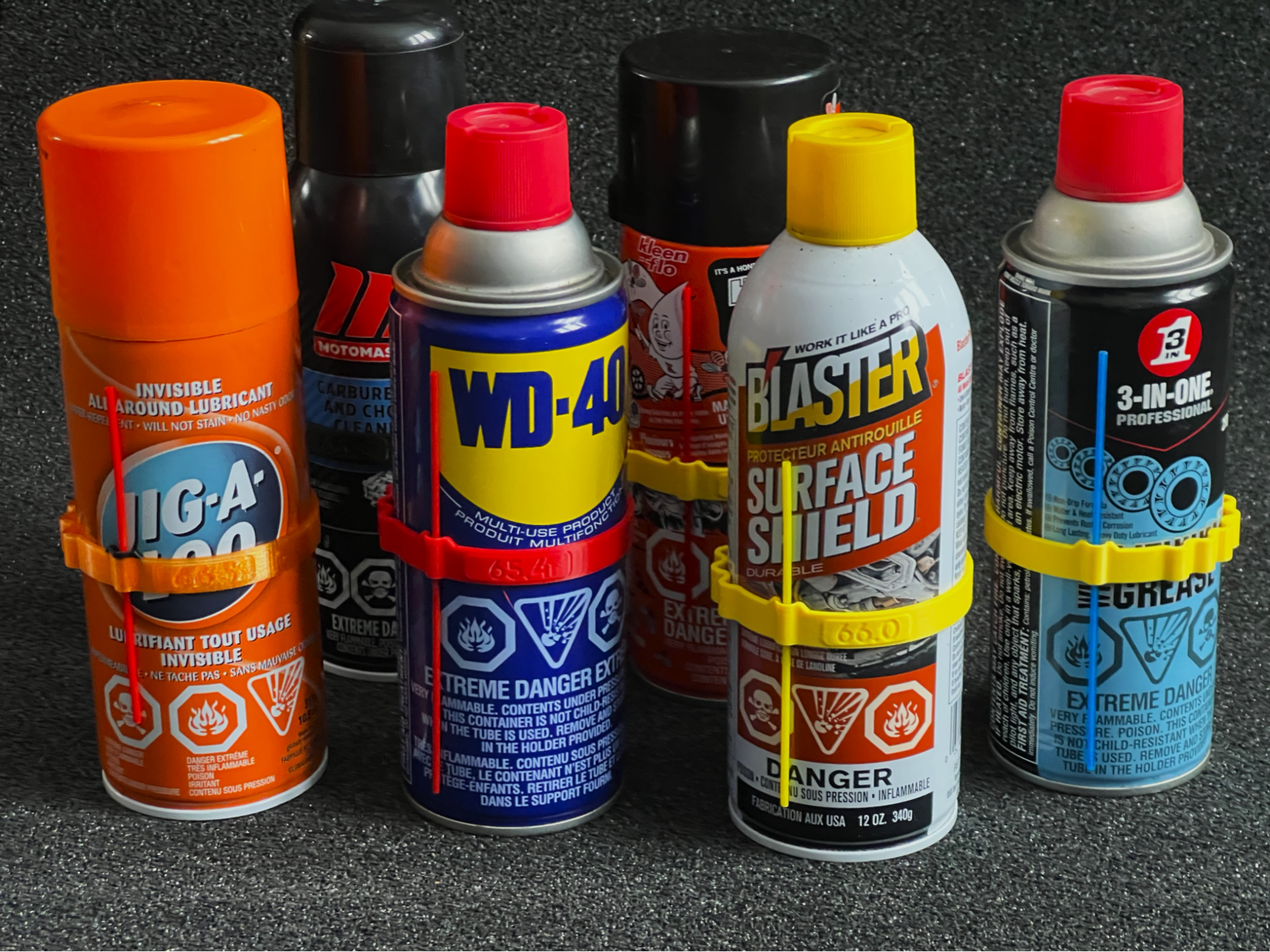 Spray Can Straw Holder - Rigid clip mount ring