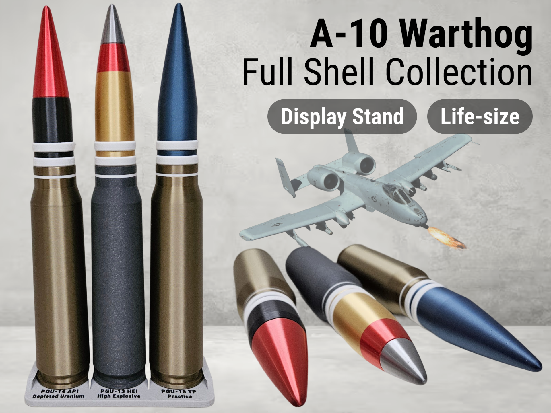 A-10 Warthog 30mm Collection | Easy Snap-in Stand