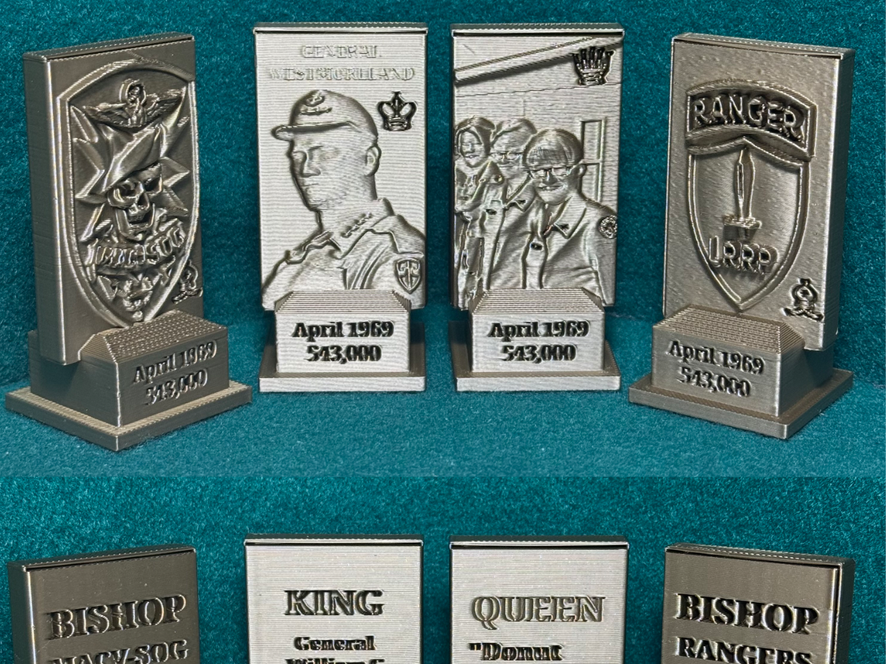 A TRIBUTE To the Vietnam War Chess Set. Army