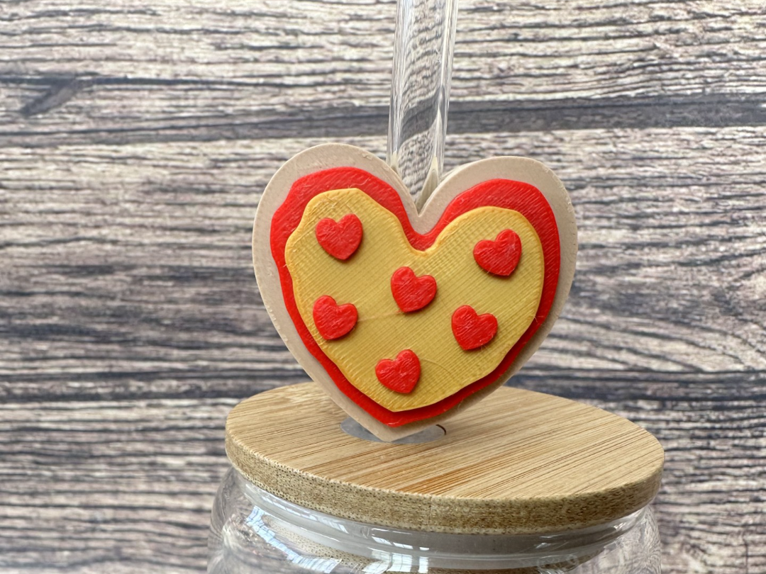 Pizza Heart Straw topper