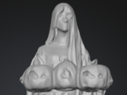 Ghost Holding Pumpkins