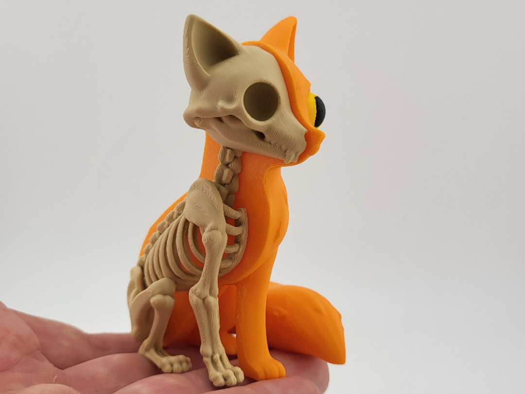 Half Skeleton Fox Figure