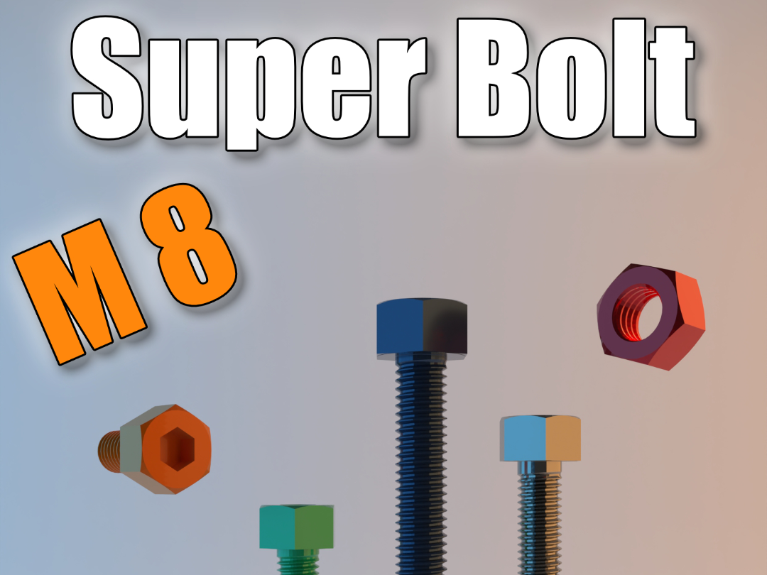 M8 SUPER BOLT with nut and perfect fit