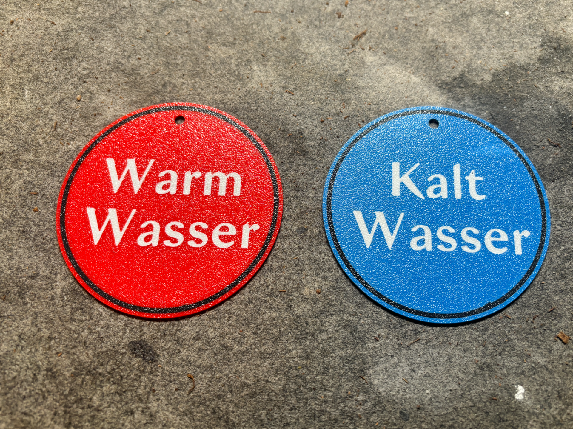 Warm- und Kaltwasser Lable